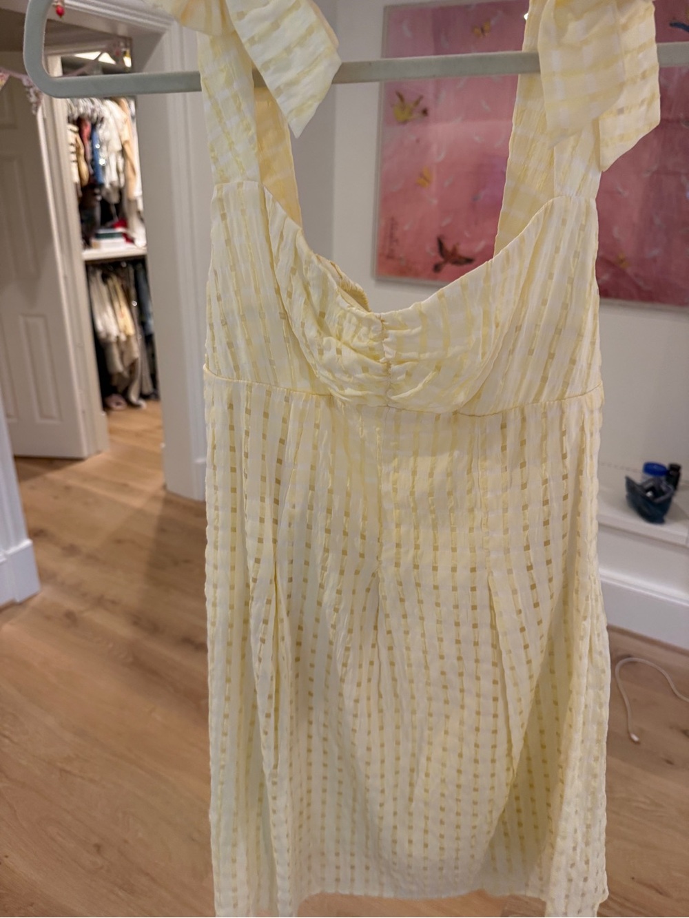 American Threads Pale Yellow Striped Sundress